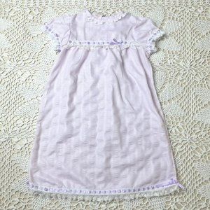 Vintage 1980s Shirey Baby Girl 18-24 Months Dainty Purple Long Nightgown